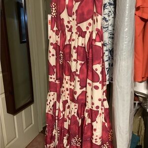 Floral Maxi Dress in Red and Cream